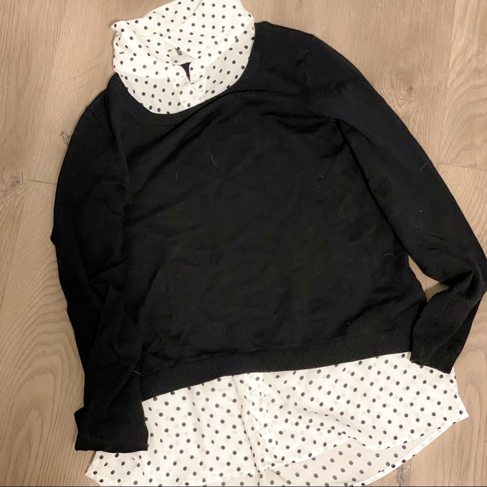 Two in One Collared Sweater Top